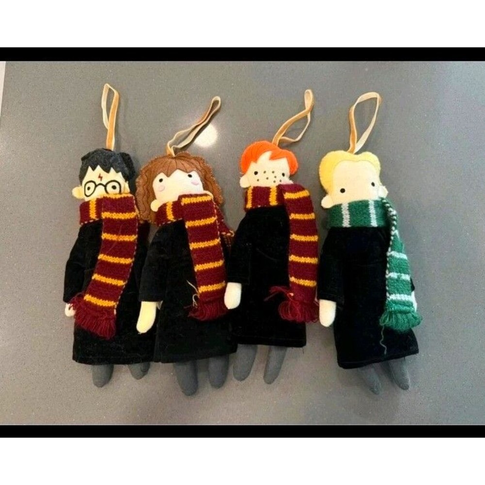pottery barn teen harry potter ornaments Plush Character Ornaments X4 Hogwarts